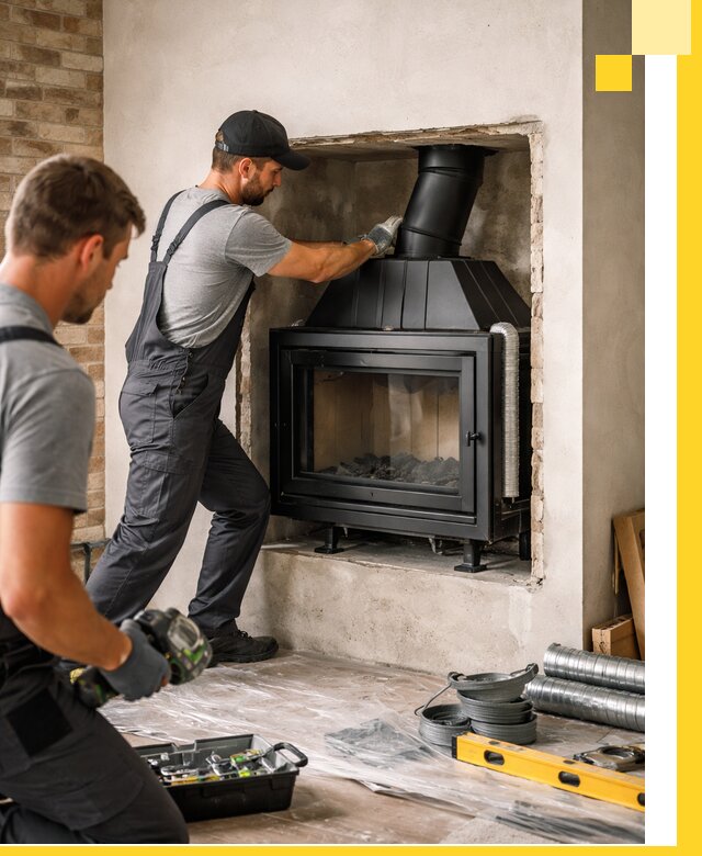 Установка каминных топок в Заволжье: монтаж, подключение