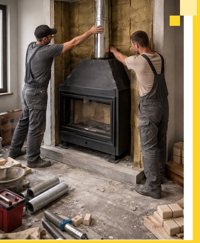 Изготовление и монтаж закрытых каминов в Заволжье под ключ