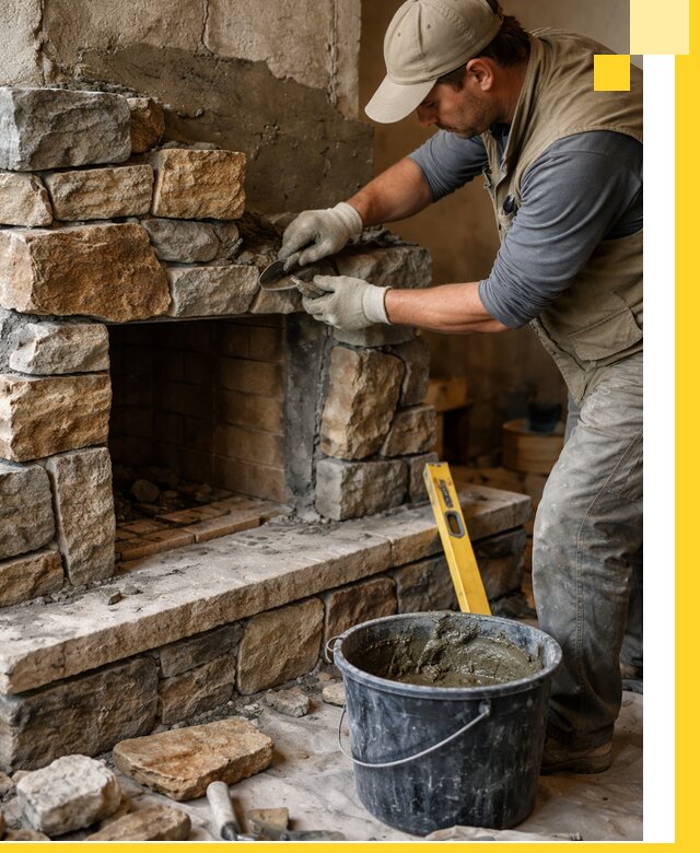 Изготовление и установка каменных каминов под ключ в Заволжье