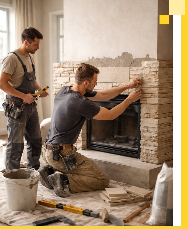 Установка и монтаж каминов для загородного дома в Заволжье