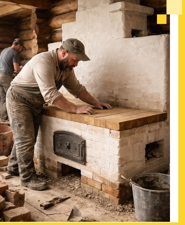 Проектирование и установка русской печи с лежанкой в Заволжье