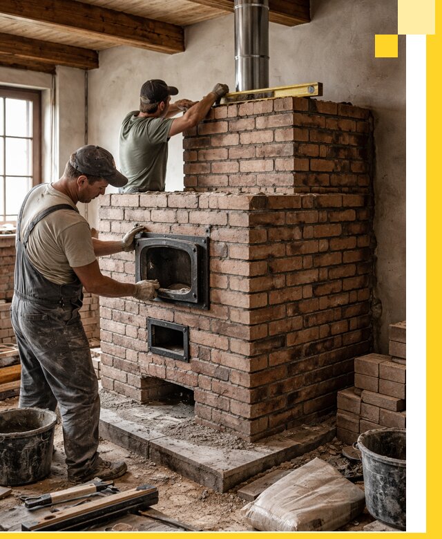 Печи для загородного дома под ключ в Заволжье — монтаж и сервис