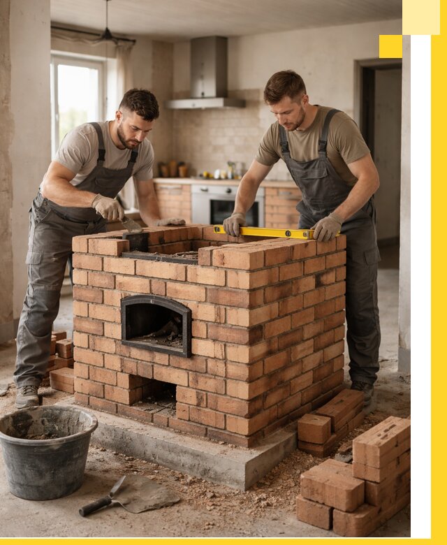 Установка и монтаж печей в частном доме в Заволжье под ключ