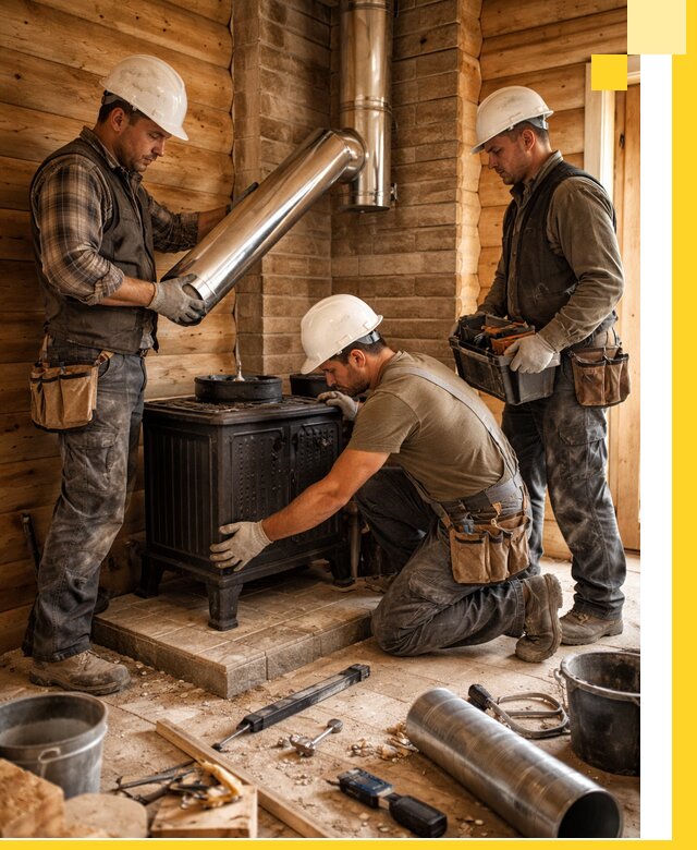 Профессиональный монтаж банных печей и дымоходов в Заволжье