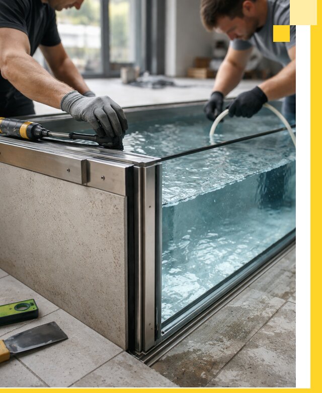 Проектирование и монтаж стеклянных бассейнов в Заволжье