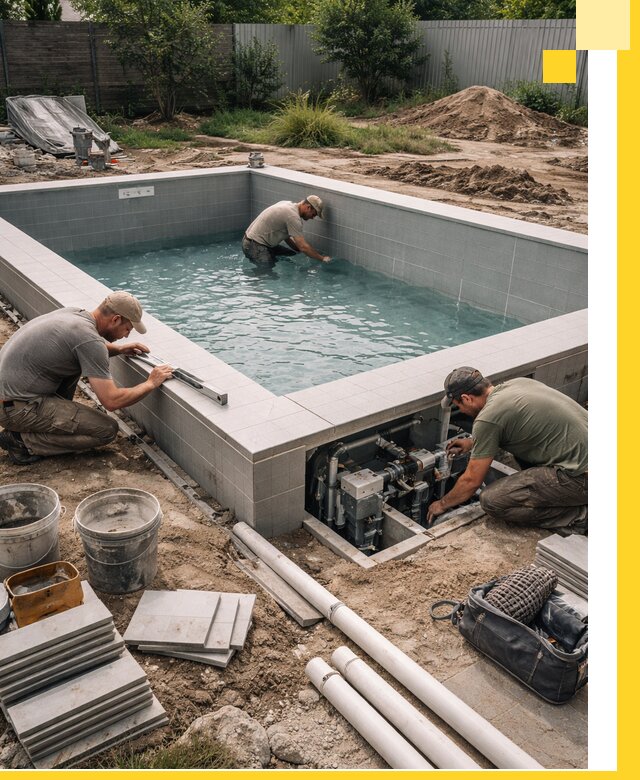 Строительство и монтаж бассейнов для дачи под ключ в Заволжье