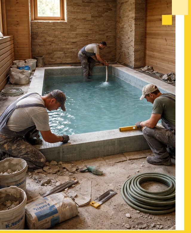 Проектирование и строительство бассейнов для бани в Заволжье