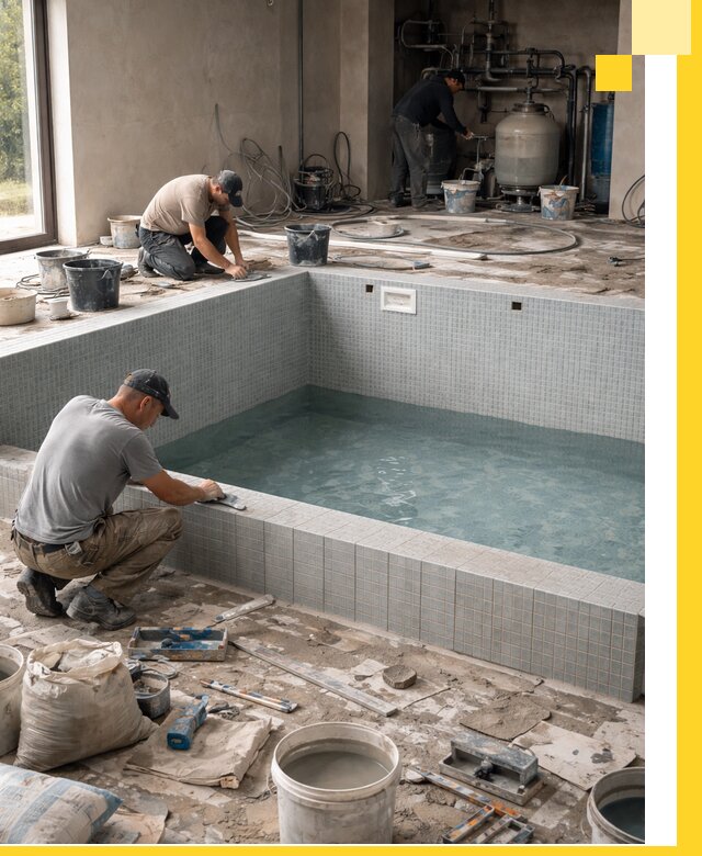 Строительство и монтаж бассейнов в помещении в Заволжье