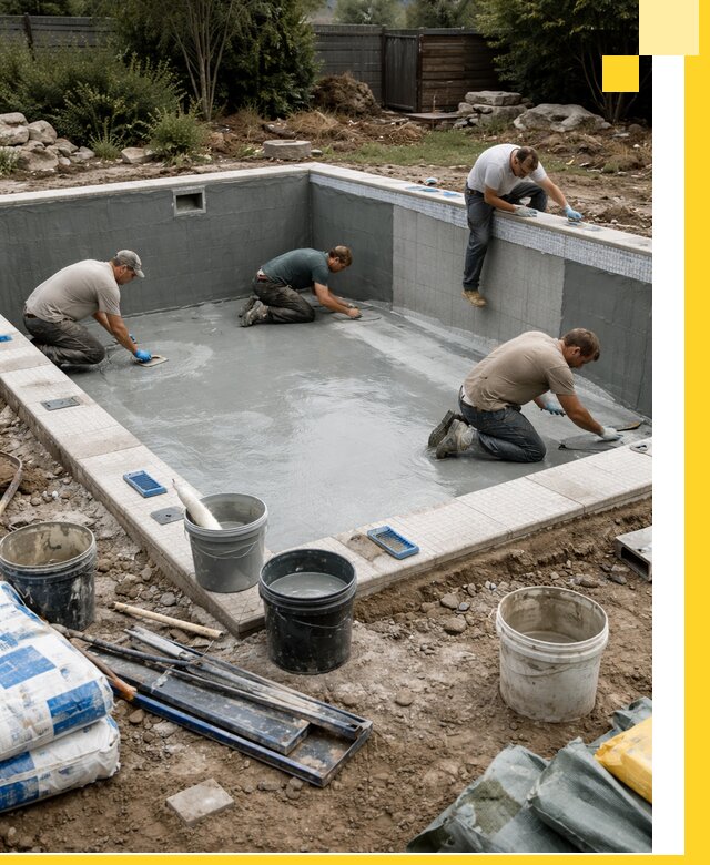 Изготовление и монтаж чаши бассейна под ключ в Заволжье