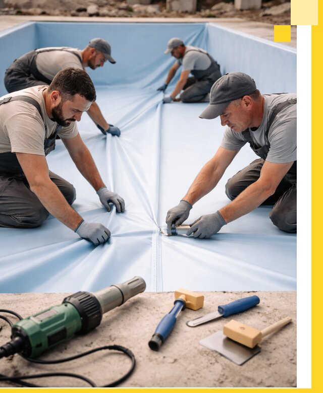 ПВХ пленка для бассейнов с монтажом и гарантией в Заволжье