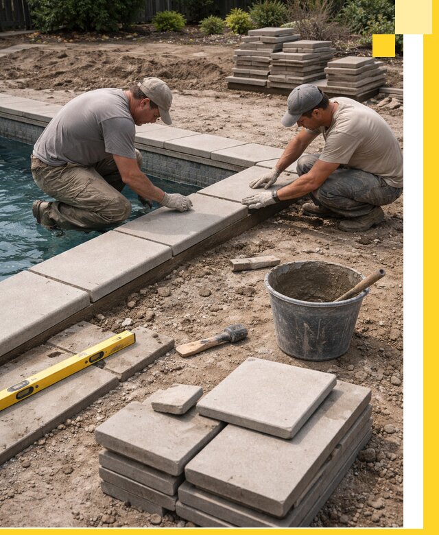 Установка и изготовление копингового камня для бассейнов в Заволжье