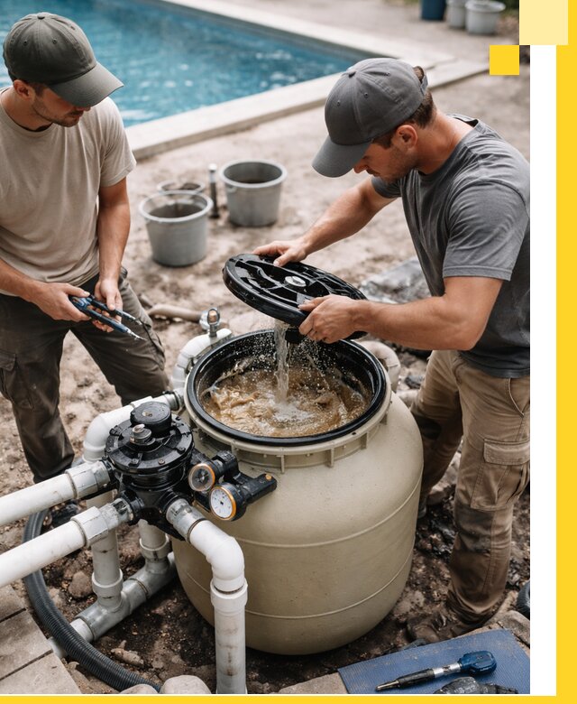 Установка и обслуживание песочных фильтров для бассейнов в Заволжье