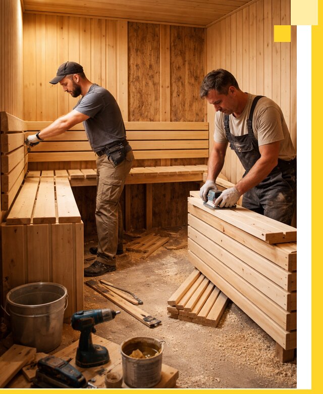 Профессиональный комплексный ремонт саун под ключ в Заволжье