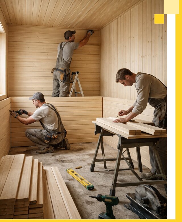 Обшивка саун в Заволжье из натуральной древесины под ключ