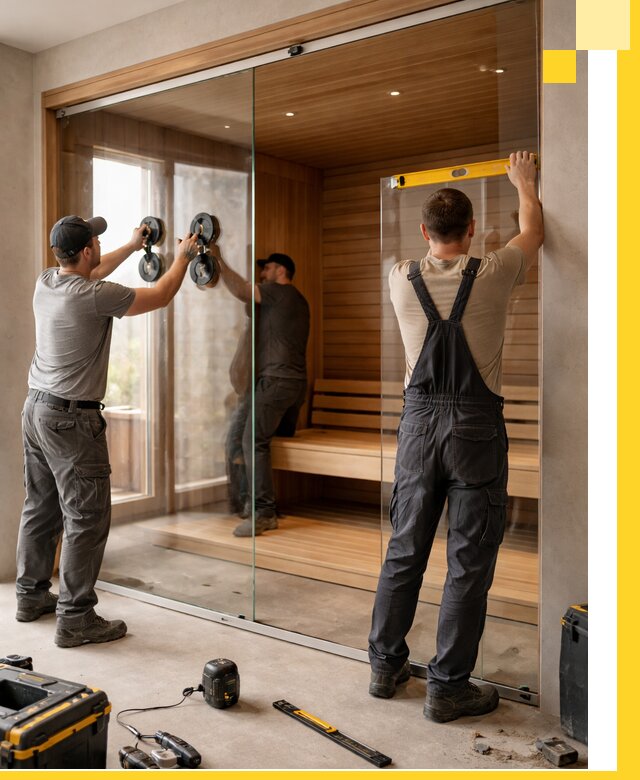 Производство и монтаж стеклянных саун под ключ в Заволжье