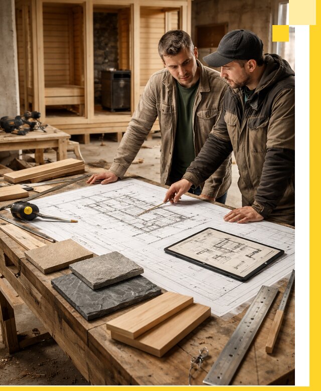 Проекты бань под ключ и планы строительства в Заволжье