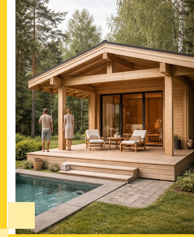 Бани с террасой под ключ в Заволжье от 611040 р. | ЭриданЗвл