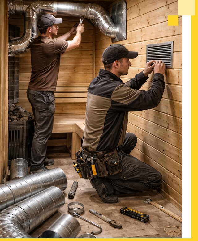 Проектирование и монтаж вентиляции бани в Заволжье под ключ