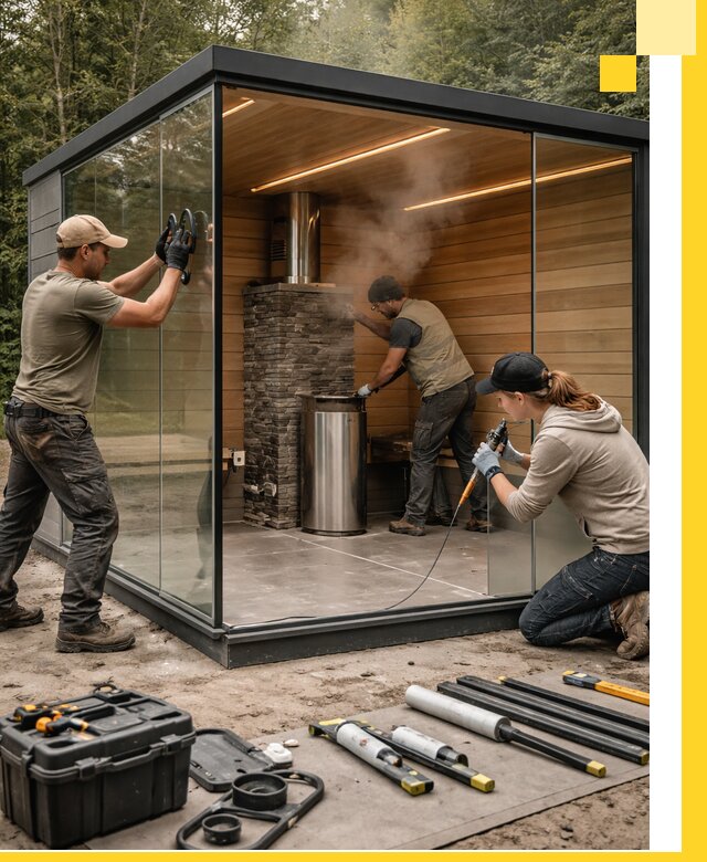 Проектирование и строительство стеклянных бань в Заволжье