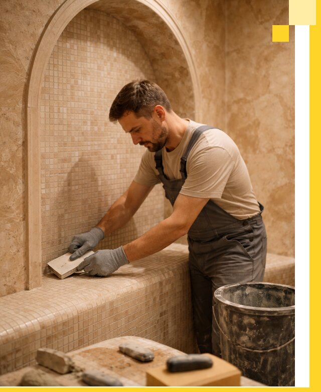 Профессиональная отделка хамамов с мозаикой под ключ в Заволжье