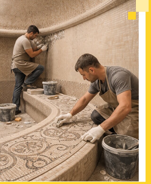 Плитка для хамама в Заволжье, укладка, подбор и поставка